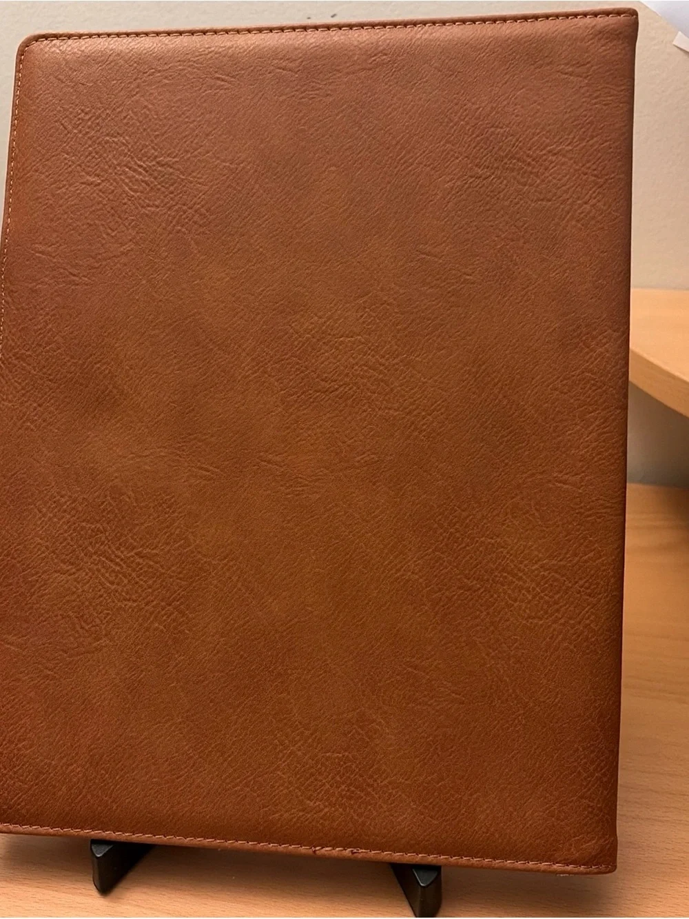 Blue Sky 150537 Asmbld Professional Tan Faux Leather Padfolio w/ 8.5x11 NotePad